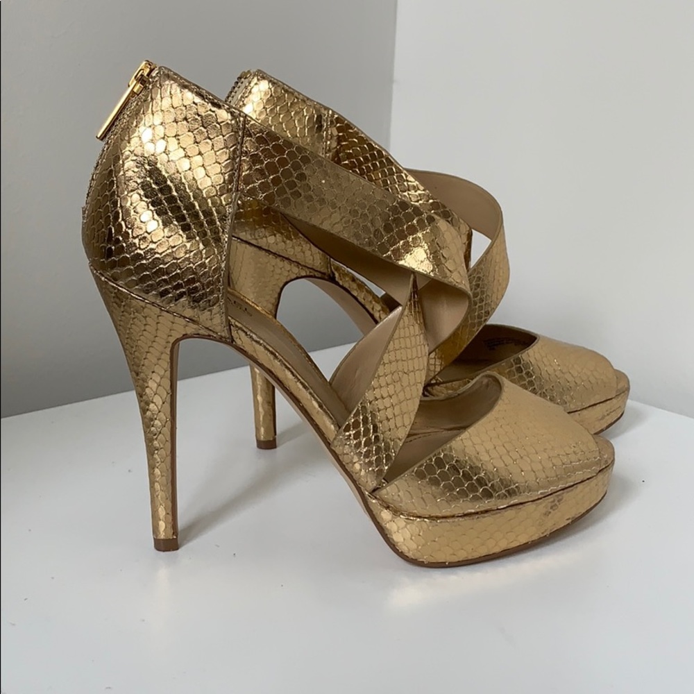 Michael Kors Gold Platform Heels - size 7M